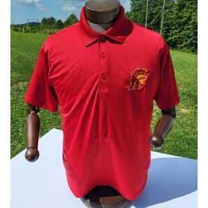 Trojan Shirt Mens Size Medium Red‎ Polo Short Sleeve Apparel
